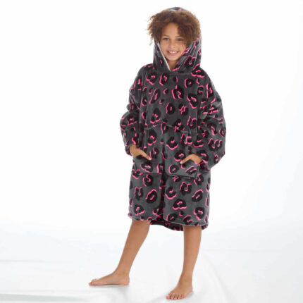 CHILDREN OVERSIZED ASSORTED NEON LEOPARD AND CELESTIAL DESIGN HOODIE.