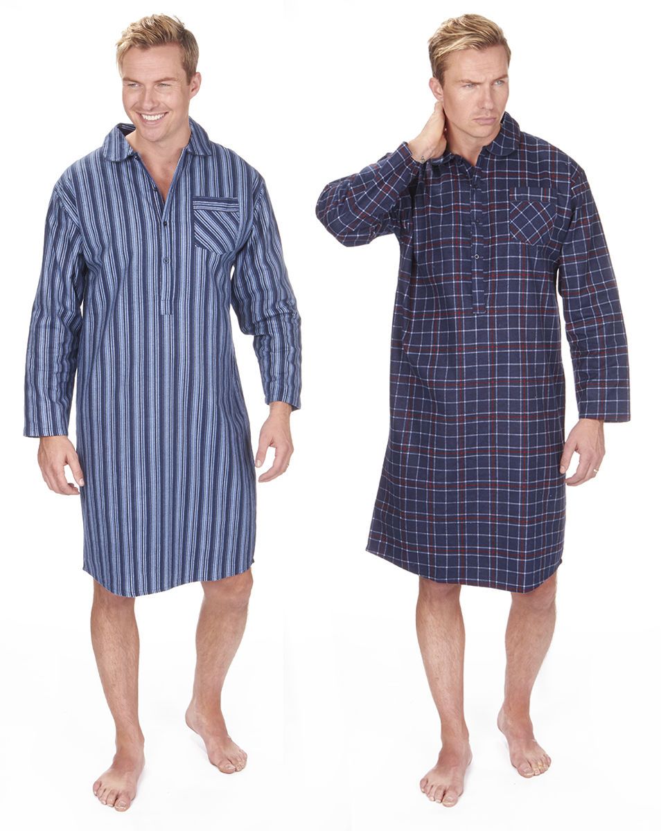 3173LSNSHIRT MENS CHAMPION BRUSHED COTTON NIGHTSHIRT. - Image 1