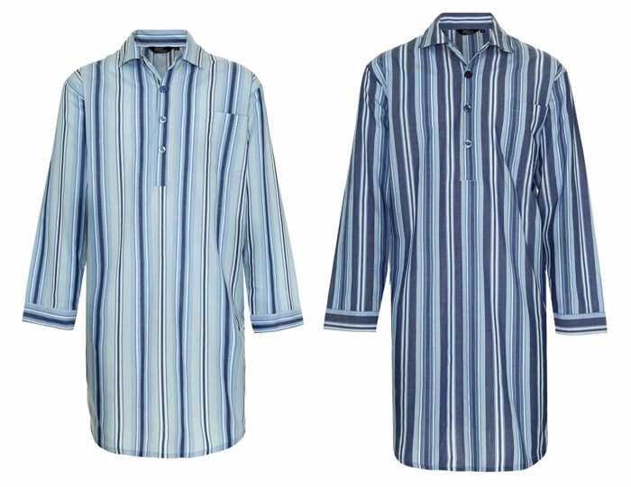MENS CHAMPION POLY COTTON YARN DYED NIGHTSHIRT. - Image 1