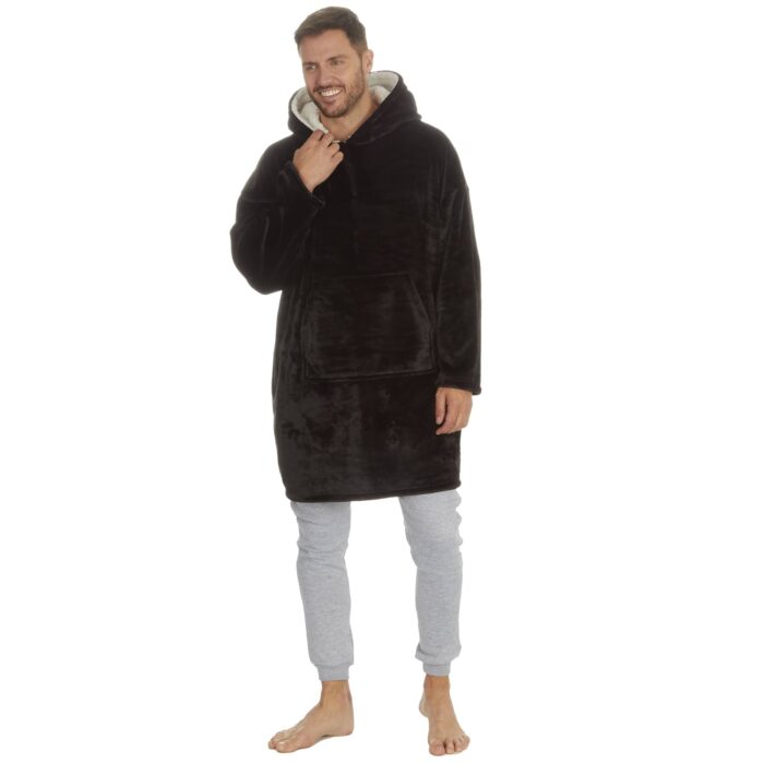 MENS OVERSIZED MIX COLOURS BORG HOODIE. - Image 1
