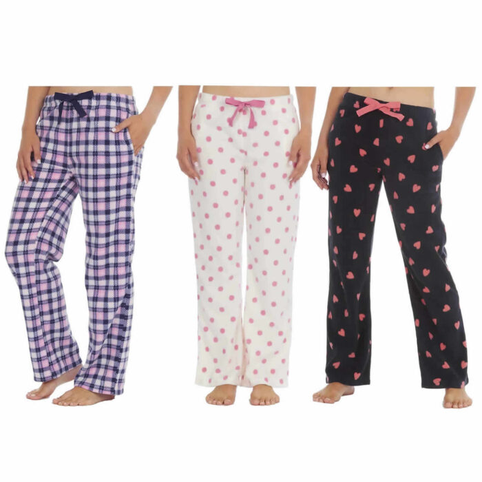 LADIES SOFT HANDLE MICROFLEECE LOUNGE PANTS. - Image 1