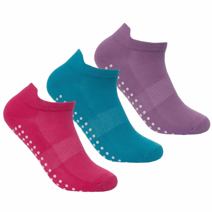 LADIES LOW CUT GRIPPER SPORT TRAINER LINER SOCKS. - Image 1