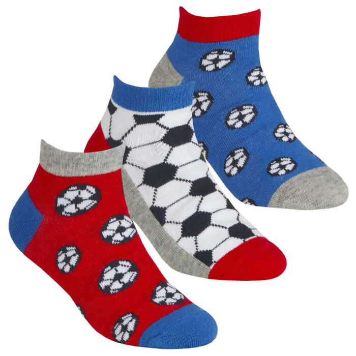 BOYS FANCY FOOTBALL DESIGN TRAINER LINER SOCKS. - Image 1