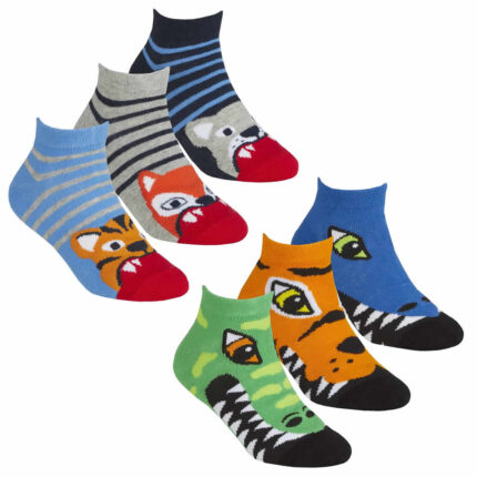 BOYS FANCY ANIMAL DESIGN TRAINER LINER SOCKS.