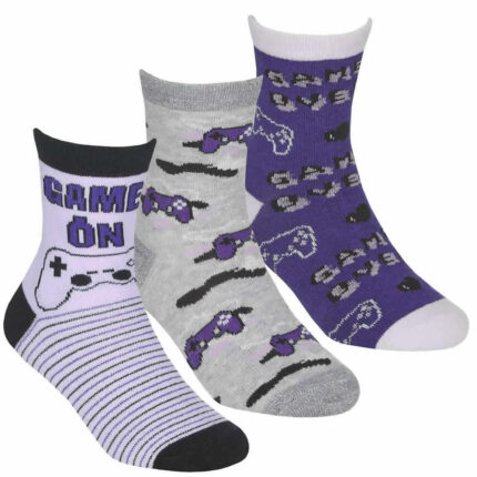 GIRLS 3 PACK FANCY DANCE / GAMING DESIGN SOCKS.