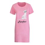 LADIES COTTON FUN PRINT SHORT SLEEVE NIGHTDRESS.