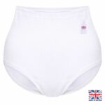 LADIES WHITE CRINKLE SNOWDROP TUNNEL ELASTIC BRIEFS.