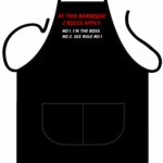 NOVELTY BLACK BBQ 2 RULES APRON.