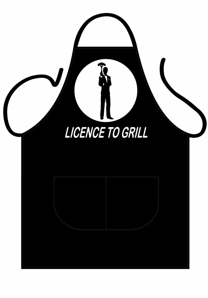 NOVELTY BLACK LICENCED TO GRILL APRON. - Image 1
