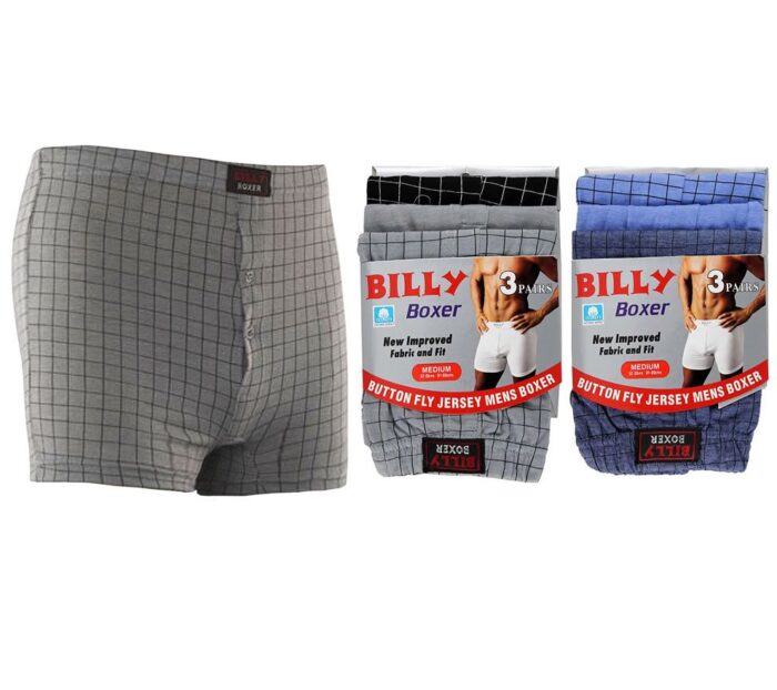 MEN'S BILLY TUNNEL ELASTICATED CHECK BOXER SHORTS. 3PACK - Image 1