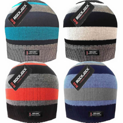 BOY'S ROCKJOCK  THINSULATE STRIPED BEANIE HAT.