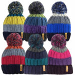 LADIES ROCKJOCK RIBBED STRIPE HAT WITH THERMAL INSULATION.