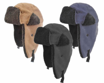 MENS ROCKJOCK POLAR FLEECE TRAPPER HAT.