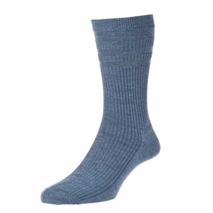 MENS HJ NON ELASTICATED WOOL RICH SHORT SOCKS.