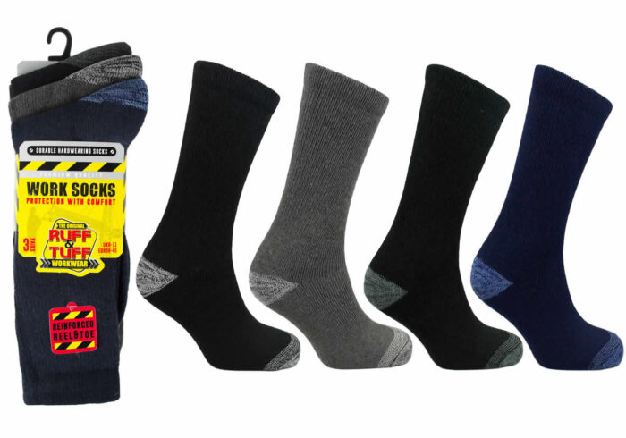 MENS RUFF AND TUFF DIABETIC NON ELASTIC WORKWEAR SOCKS. - Image 1