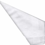 MEN'S WHITE SATIN BORDERED HANDKERCHIEFS,