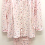 LADIES FLOWER LEAF INTERLOCK CUDDLEKNIT FLORAL LONG SLEEVE PYJAMA.