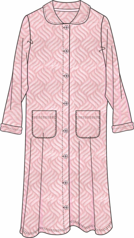 LADIES TULIP PATTERN BUTTON THROUGH ROBE.