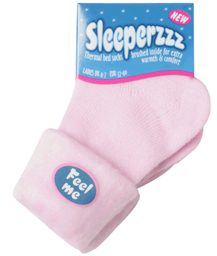 LADIES SLEEPERZEE THERMAL BRUSHED BED SOCKS.