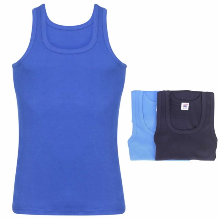 MEN'S SINGLE JERSEY COTTON COLOURED VEST. - Image 1