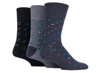 MEN'S GENTLE GRIP 3 PAIR PACK NON ELASTIC SOCKS.