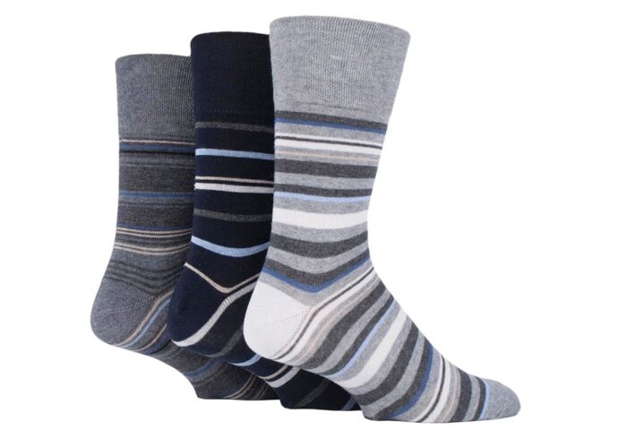 MEN'S GENTLE GRIP 3 PAIR PACK NON ELASTIC SOCKS. - Image 1