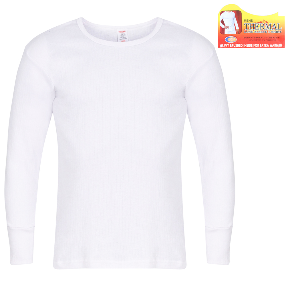 SPNLSTHWHITETSHIRT MEN'S SPN THERMAL WHITE LONG SLEEVE ROUND NECK T-SHIRTS. - Image 1