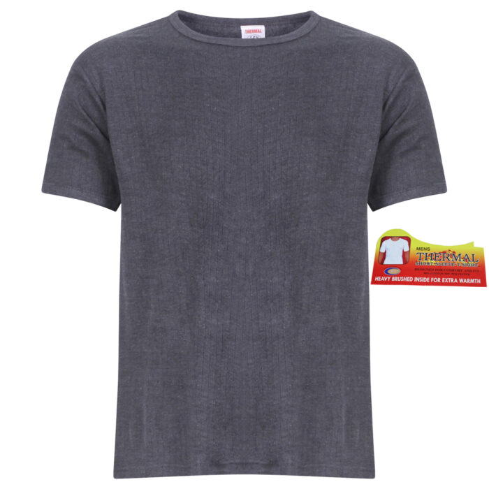 MEN'S SPN THERMAL CHARCOAL SHORT SLEEVE ROUND NECK T-SHIRTS. - Image 1