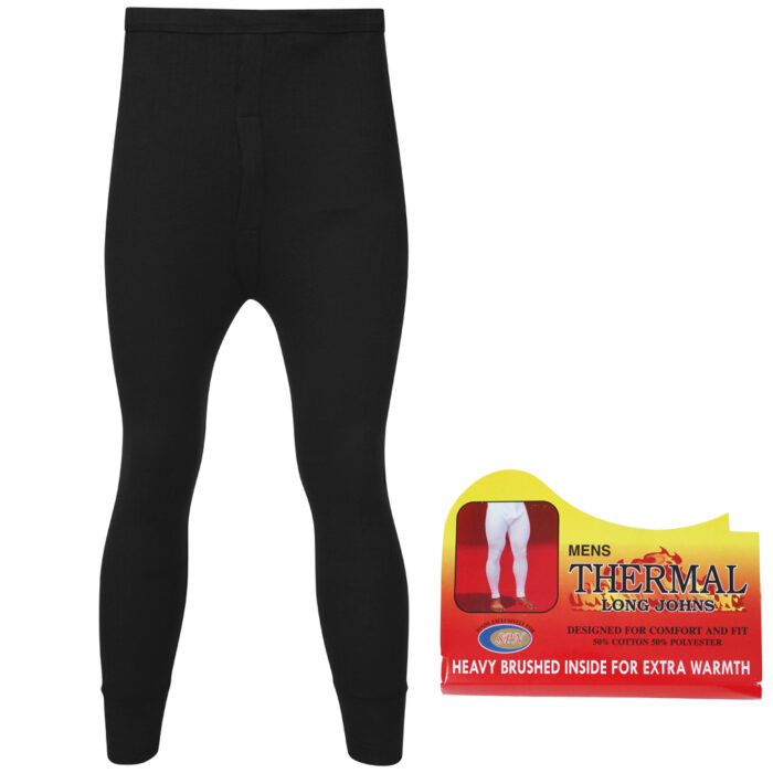 MEN'S SPN THERMAL BLACK LONG JOHN. - Image 1