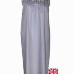 LADIES POLY COTTON EMBROIDERED BUILT UP SLEEVELESS NIGHTDRESS.
