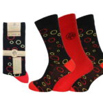 MEN'S FANCY BUBBLES  AND PLAIN 3 PAIR PACK BAMBOO SOCKS.