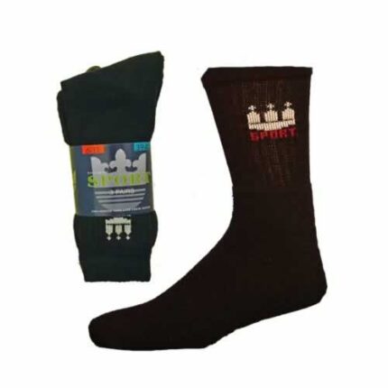 MEN'S BLACK MOTIF SPORTS SOCKS.