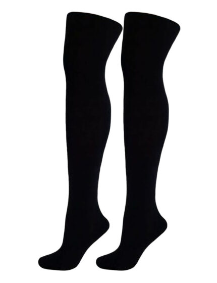 LADIES 6-9 BIG FOOT PLAIN OVER KNEE COTTON LYCRA SOCKS.