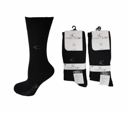 MENS PLAIN BLACK WITH MOTIF SOCKS.