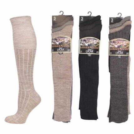 MEN'S LONG LENGTH LAMB'S WOOL BLEND SOCKS.