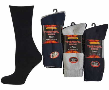 MEN'S 3 PAIR PACK WINTER THERMAL SOCKS.